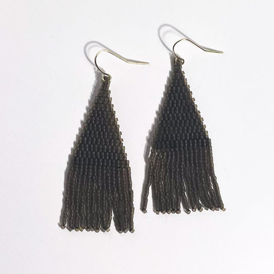 Small Wena Smokey Taupe Fringe Earrings