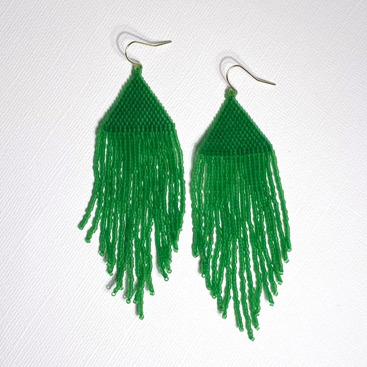Ivy India Green Fringe Earrings
