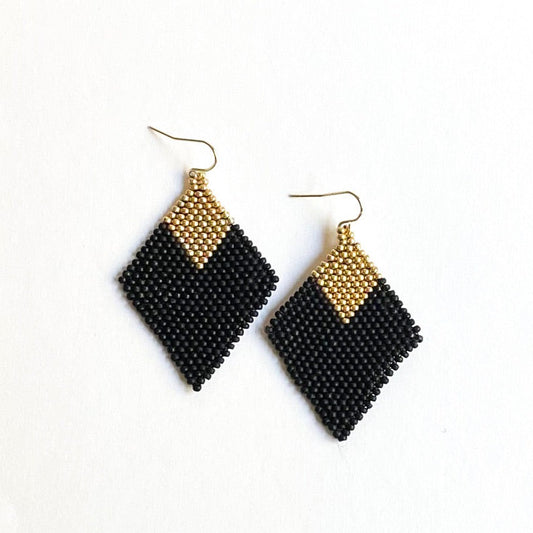 Florian Black and Gold Bead Earrings