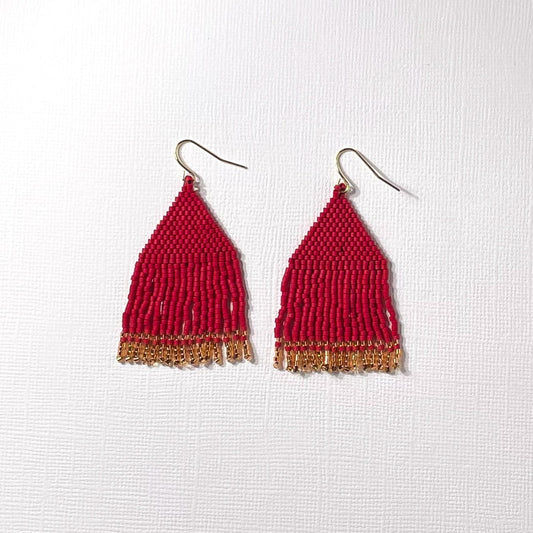 Geraldine Red Fringe Earrings